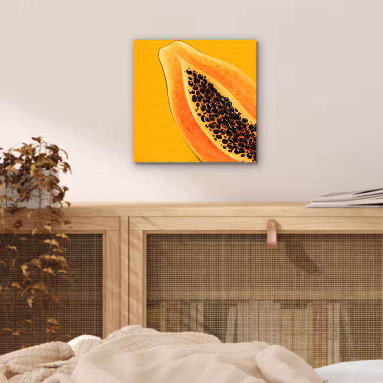 Aluminium schilderij - Papaja - Oranje - Topisch — 4