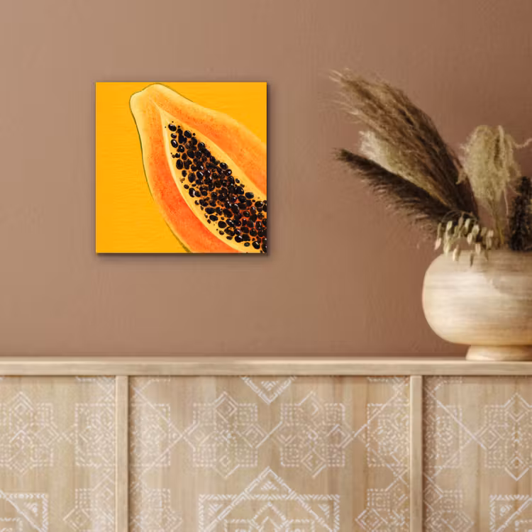 Aluminium schilderij - Papaja - Oranje - Topisch — 5