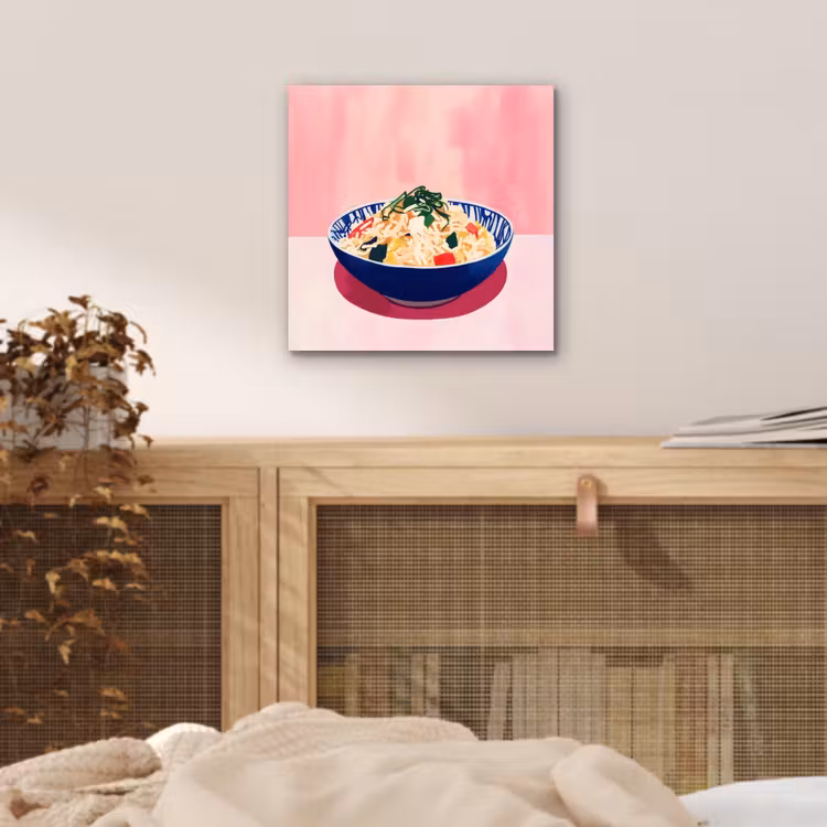 Aluminium schilderij - Rijst - Illustratie - Kom - Groente — 4