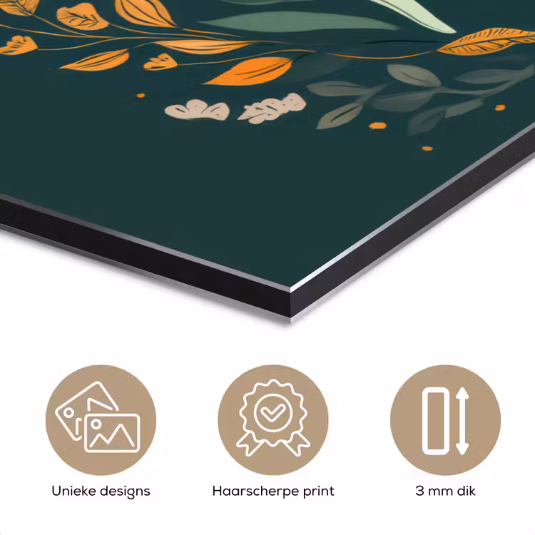 Aluminium schilderij - Sierlijk - Vlinder - Groen - Bladeren — 7