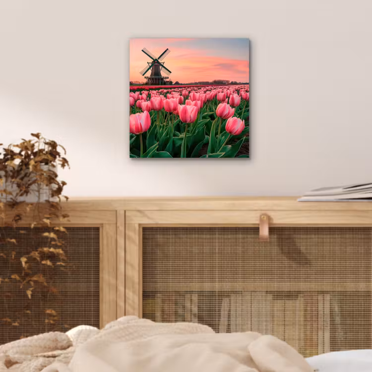 Aluminium schilderij - Tulpen - Molen - Nederland — 4
