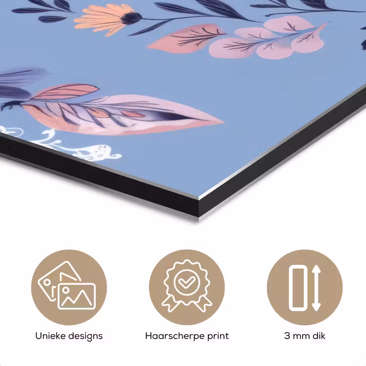 Aluminium schilderij - Vlinder - Vleugels - Stippen - Bloemen — 7