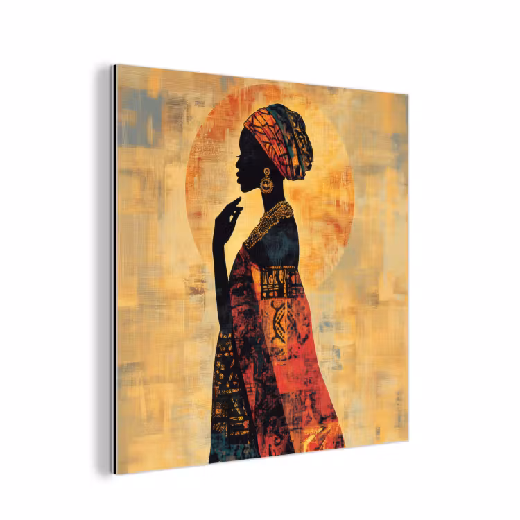 Aluminium schilderij - Vrouw - Silhouet - Patronen - Sierlijk — 1