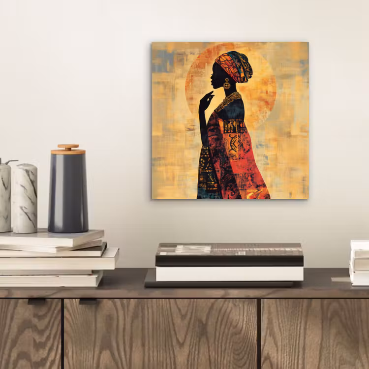 Aluminium schilderij - Vrouw - Silhouet - Patronen - Sierlijk — 2