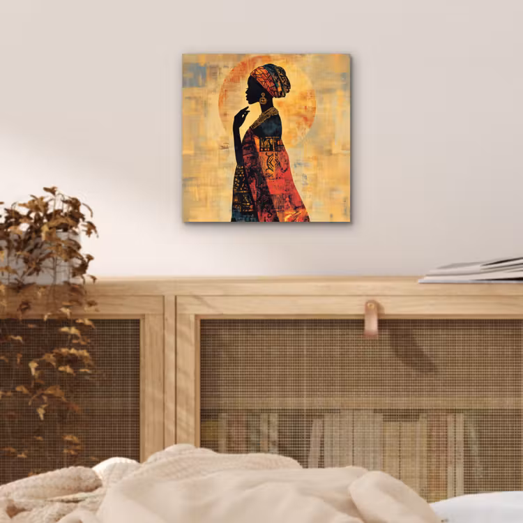 Aluminium schilderij - Vrouw - Silhouet - Patronen - Sierlijk — 4