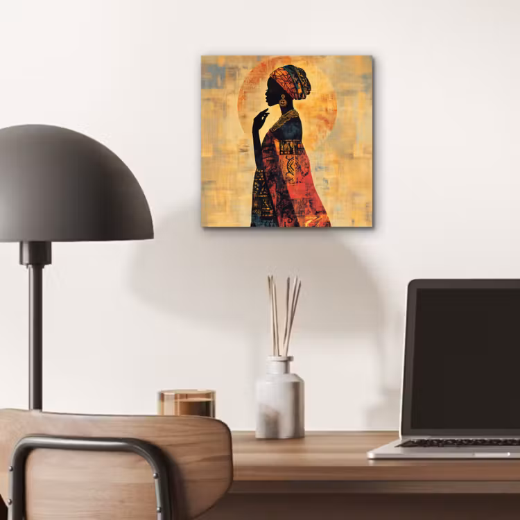 Aluminium schilderij - Vrouw - Silhouet - Patronen - Sierlijk — 6