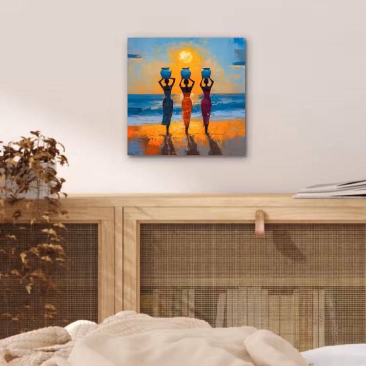 Aluminium schilderij - Vrouwen - Strand - Zondsondergang — 4