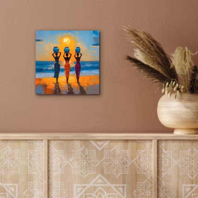 Aluminium schilderij - Vrouwen - Strand - Zondsondergang — 5