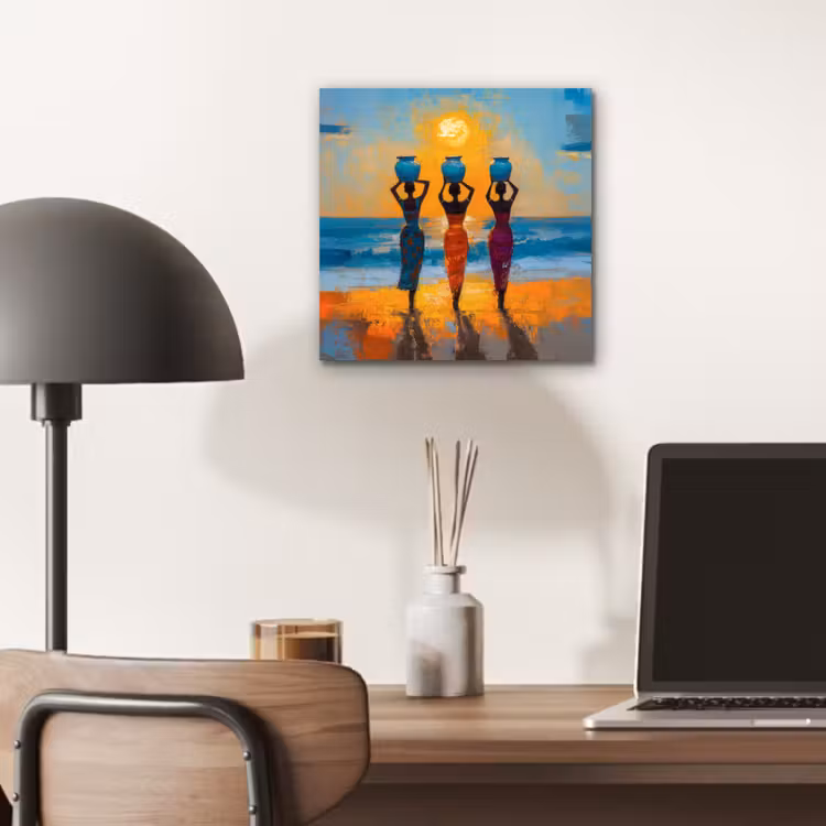 Aluminium schilderij - Vrouwen - Strand - Zondsondergang — 6