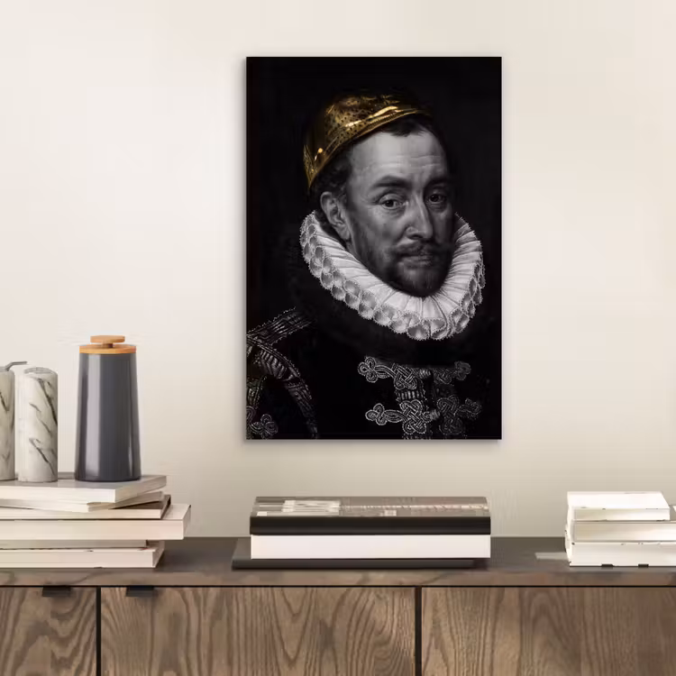 Aluminium schilderij - Willem van Oranje - Adriaen Thomasz - Goud — 2