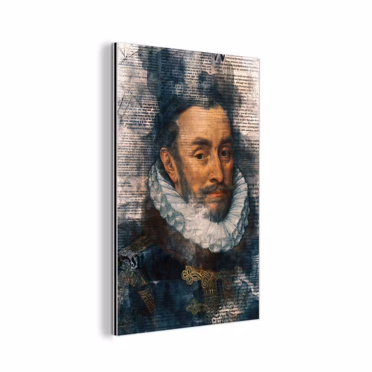 Aluminium schilderij - Willem van Oranje - Adriaen Thomasz - Krant — 1