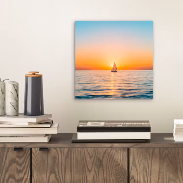 Aluminium schilderij - Zee - Zeilboot - Zonsondergang — 2