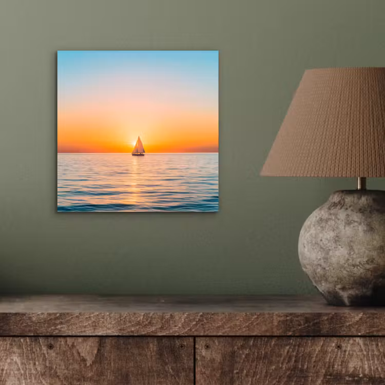 Aluminium schilderij - Zee - Zeilboot - Zonsondergang — 3