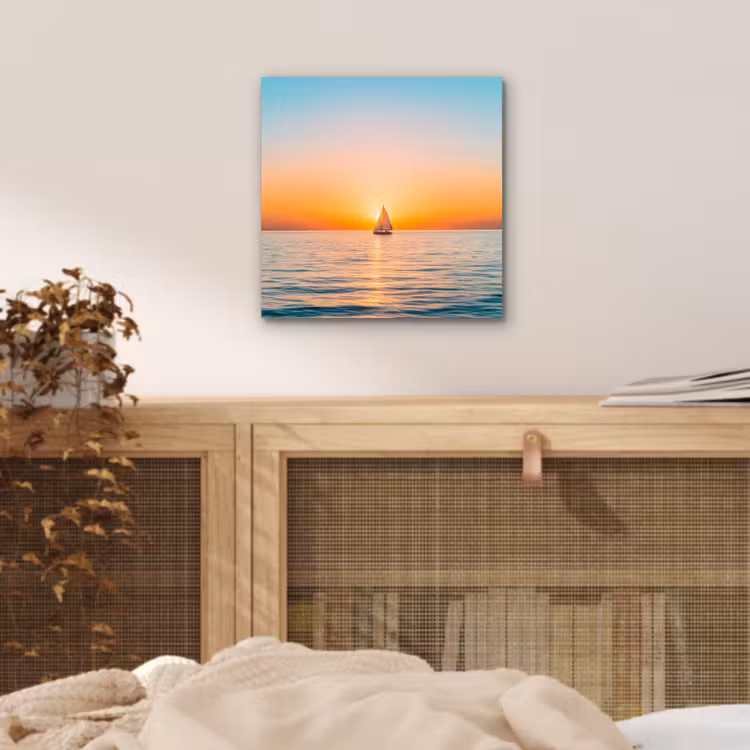 Aluminium schilderij - Zee - Zeilboot - Zonsondergang — 4