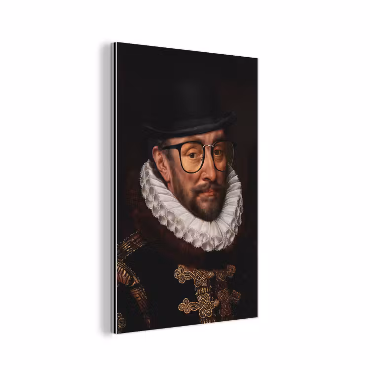 Aluminium schilderij - Willem van Oranje - Adriaen Thomasz - Bril — 1