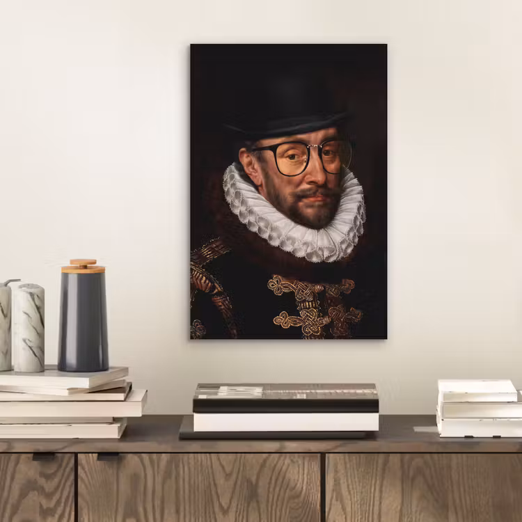 Aluminium schilderij - Willem van Oranje - Adriaen Thomasz - Bril — 2