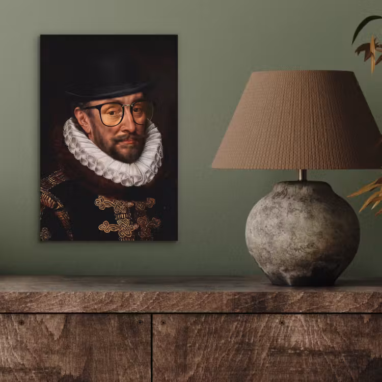 Aluminium schilderij - Willem van Oranje - Adriaen Thomasz - Bril — 3