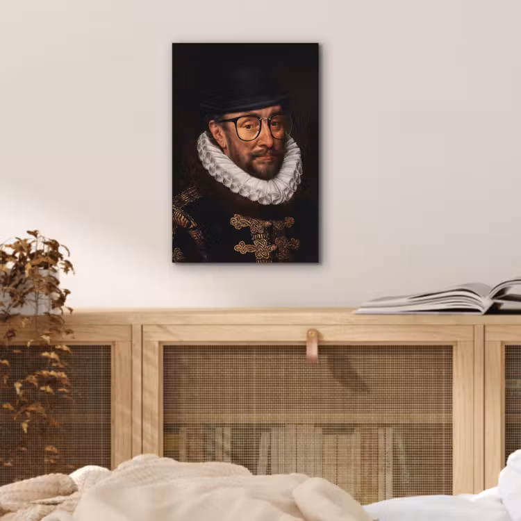 Aluminium schilderij - Willem van Oranje - Adriaen Thomasz - Bril — 4