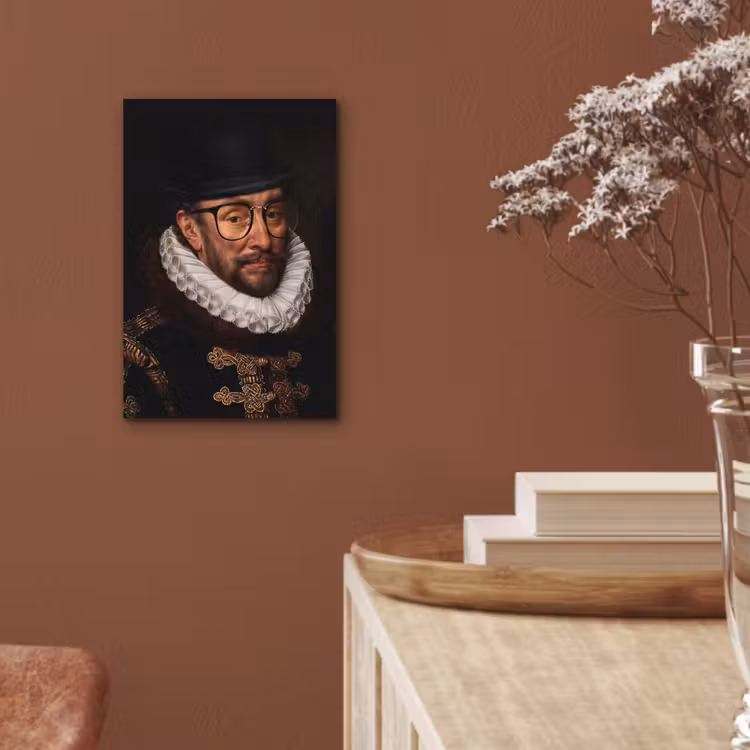 Aluminium schilderij - Willem van Oranje - Adriaen Thomasz - Bril — 5