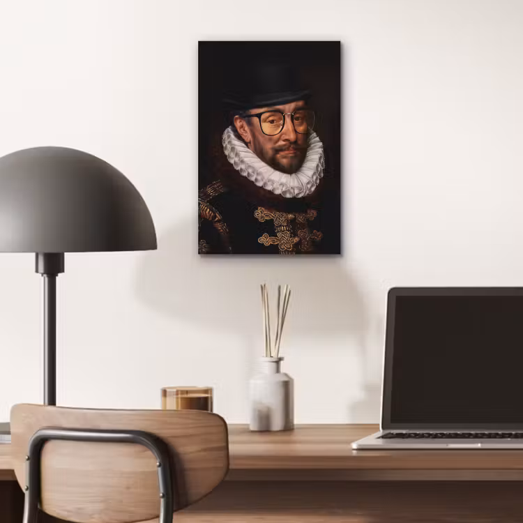 Aluminium schilderij - Willem van Oranje - Adriaen Thomasz - Bril — 6