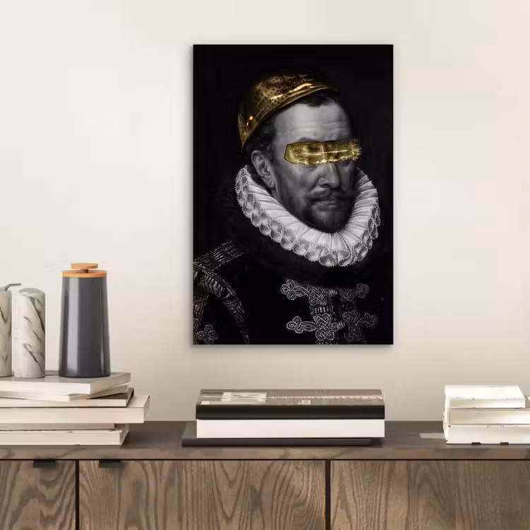 Aluminium schilderij - Willem van Oranje - Adriaen Thomasz - Zwart - Wit — 2