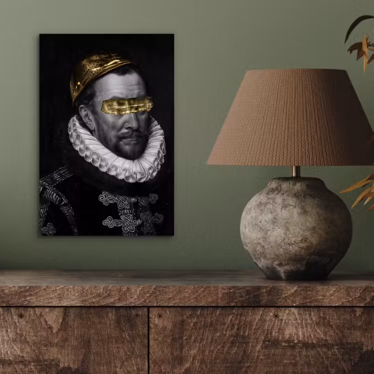 Aluminium schilderij - Willem van Oranje - Adriaen Thomasz - Zwart - Wit — 3