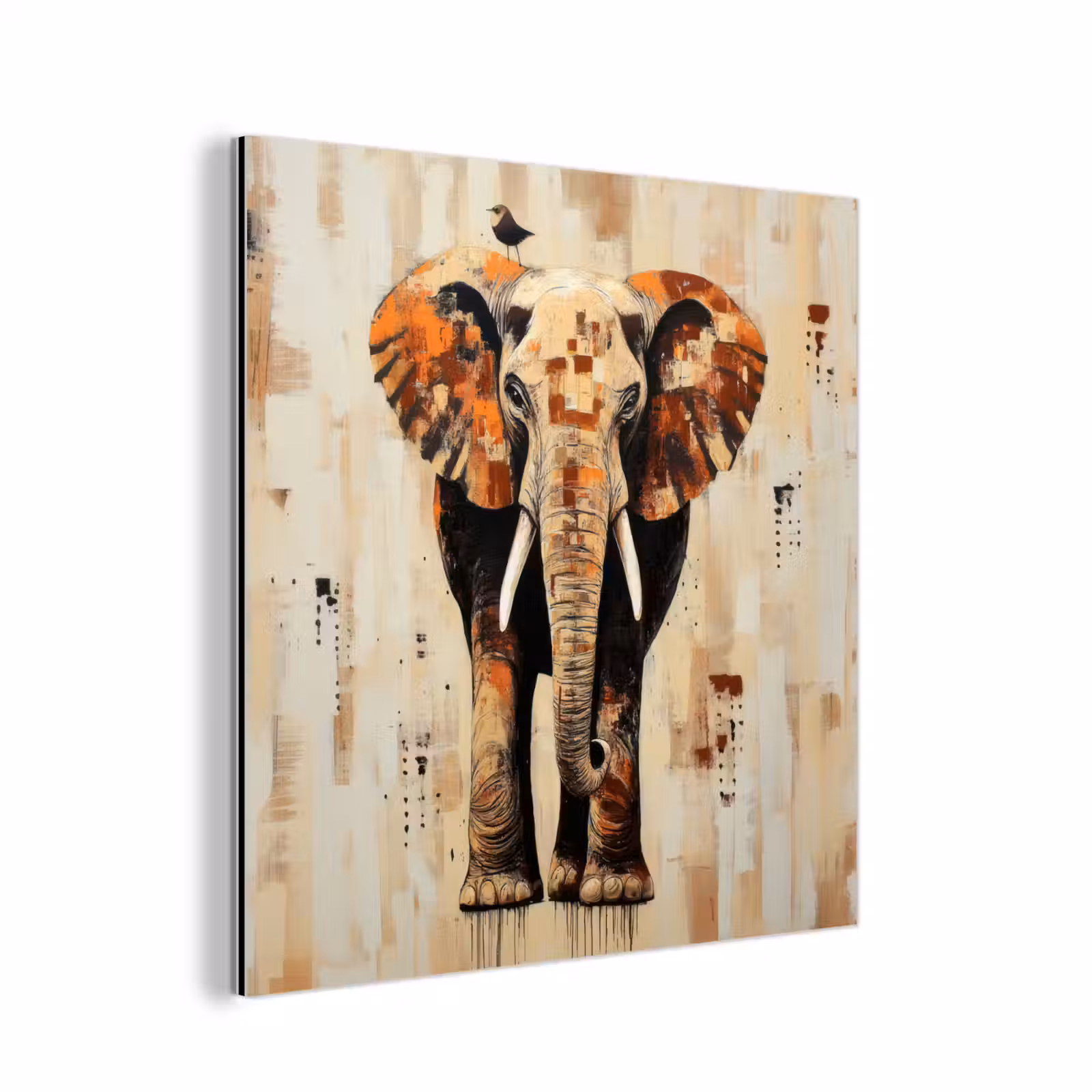 Aluminium schilderij - Olifant - Slurf - Mozaïek - Abstract — 1