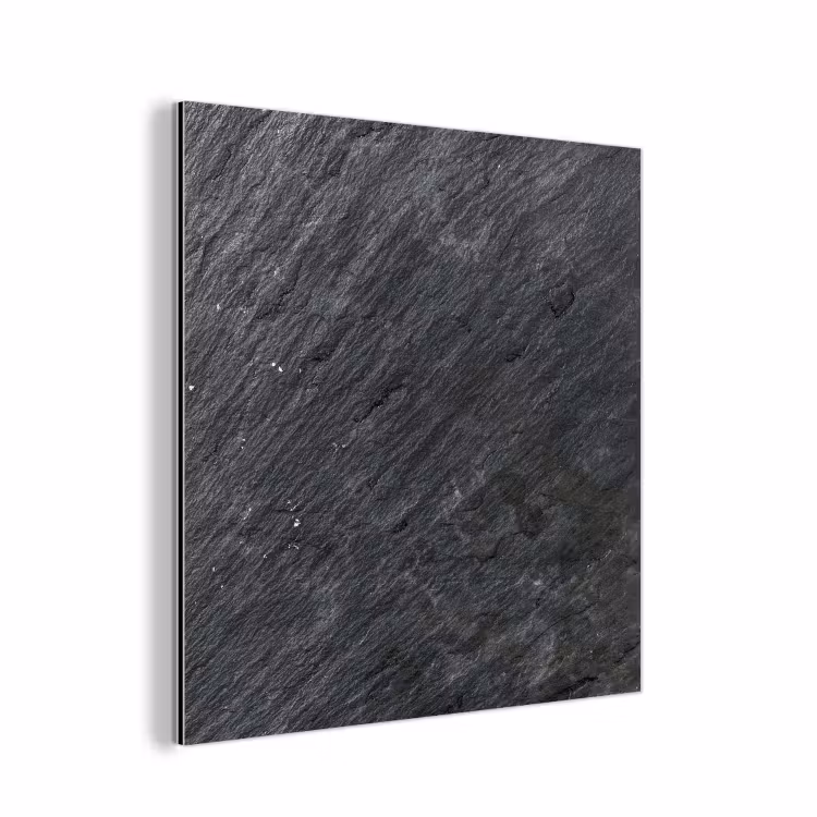 Aluminium schilderij - Natuursteen - Industrieel - Leisteen - Structuur - Grijs — 1