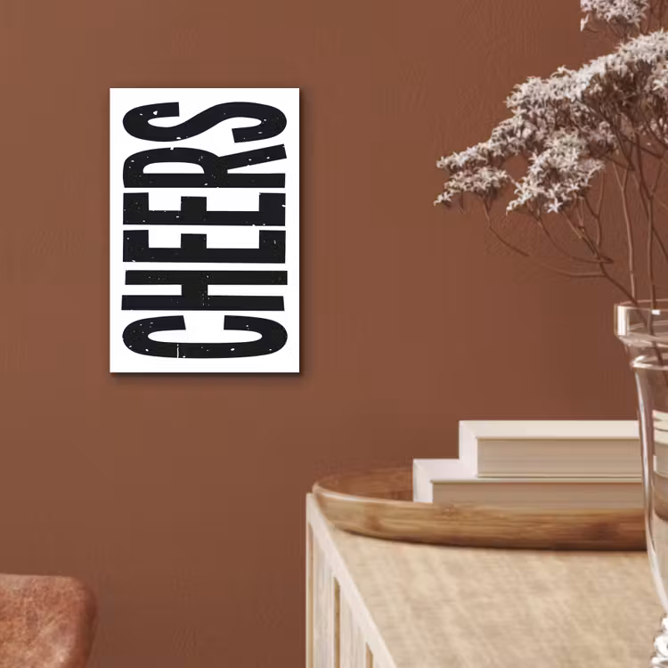 Aluminium schilderij - Retro - Cheers - Zwart - Decoratie — 5