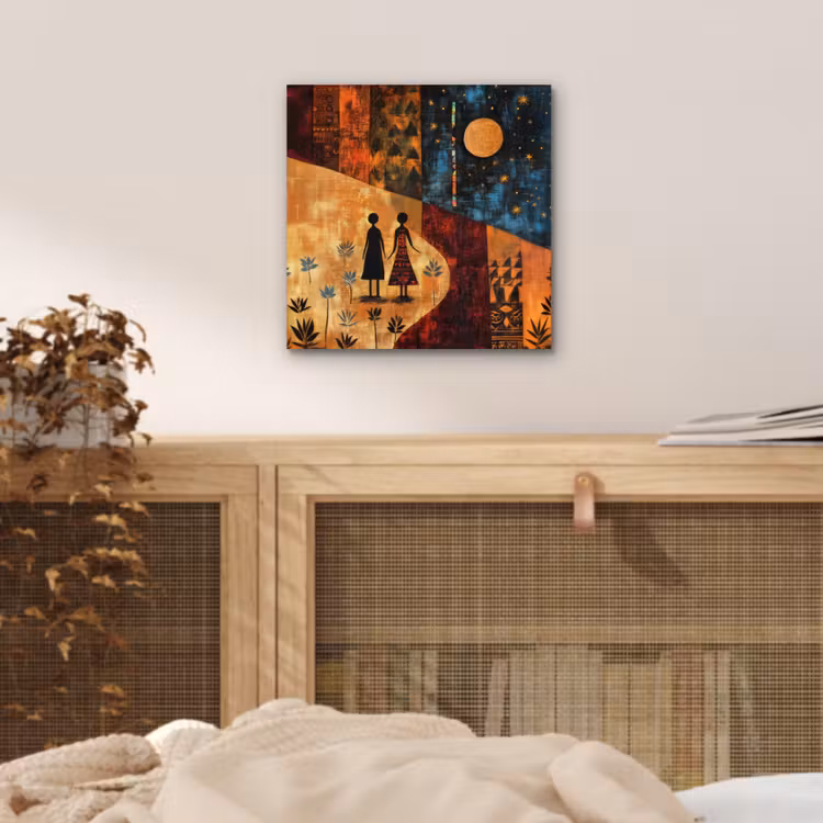 Aluminium schilderij - Silhouetten - Abstract - Zon - Maan — 4