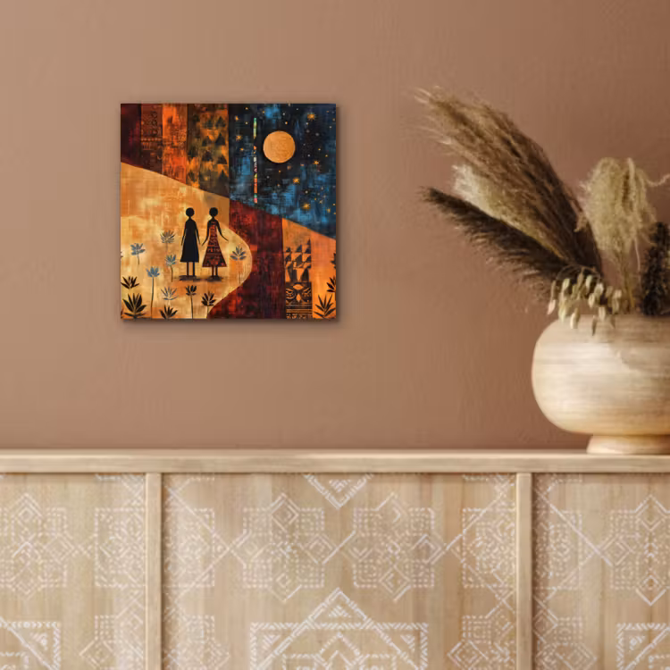 Aluminium schilderij - Silhouetten - Abstract - Zon - Maan — 5
