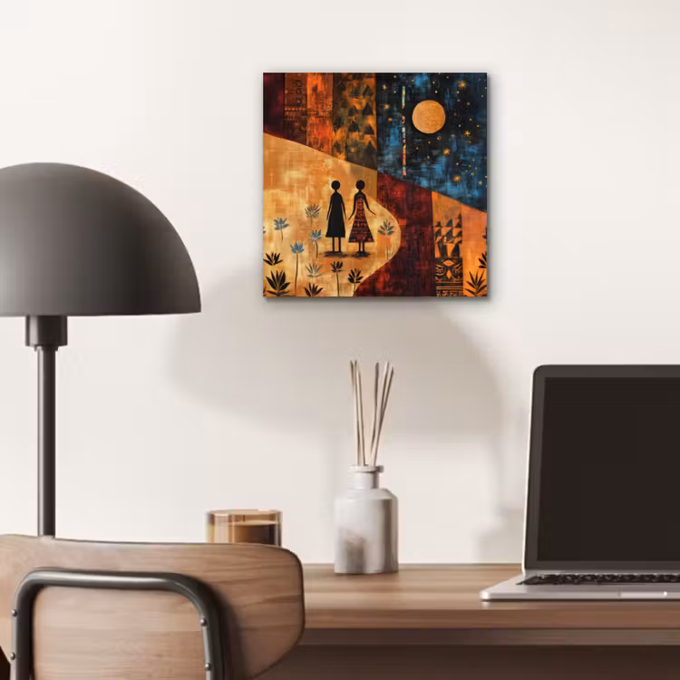 Aluminium schilderij - Silhouetten - Abstract - Zon - Maan — 6