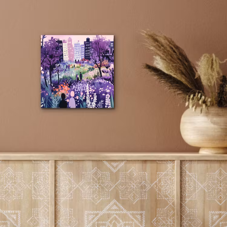 Aluminium schilderij - Park - Bomen - Bloemen - Gebouwen — 5