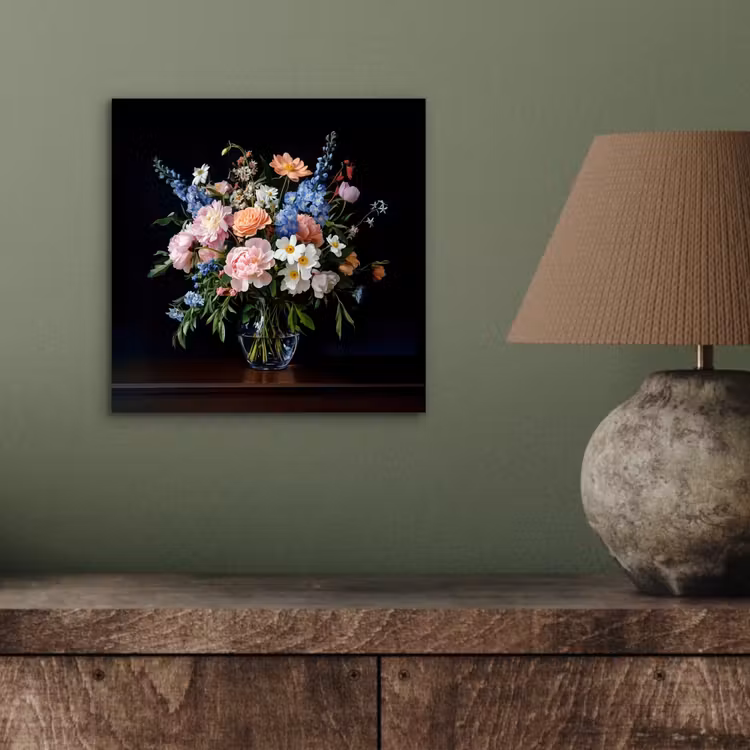 Aluminium schilderij - Pastel - Bloemen - Glazen - Vaas — 3