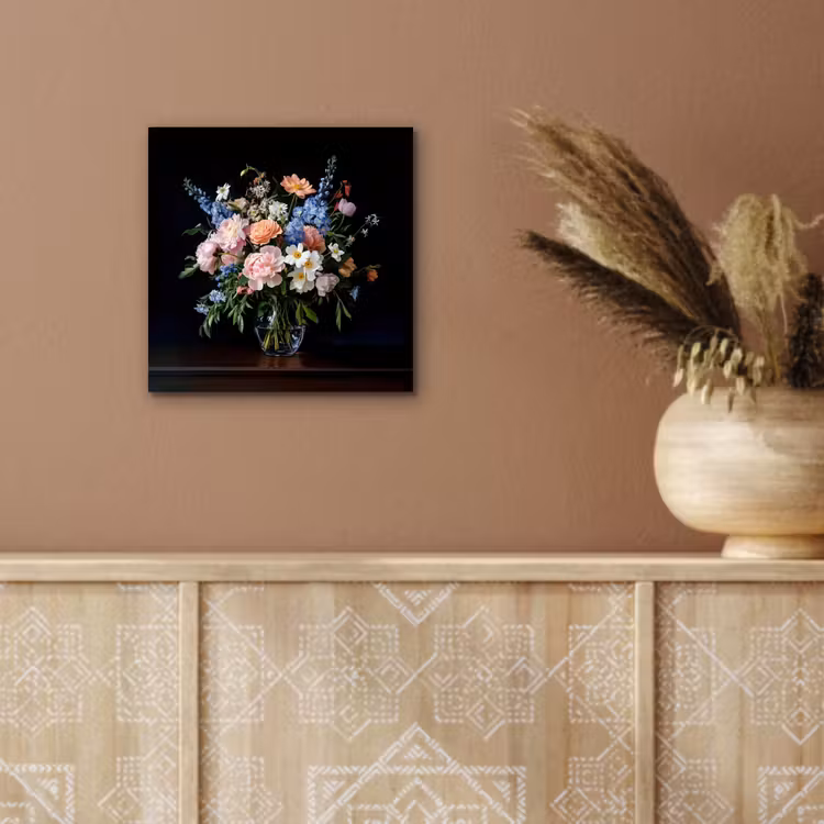 Aluminium schilderij - Pastel - Bloemen - Glazen - Vaas — 5