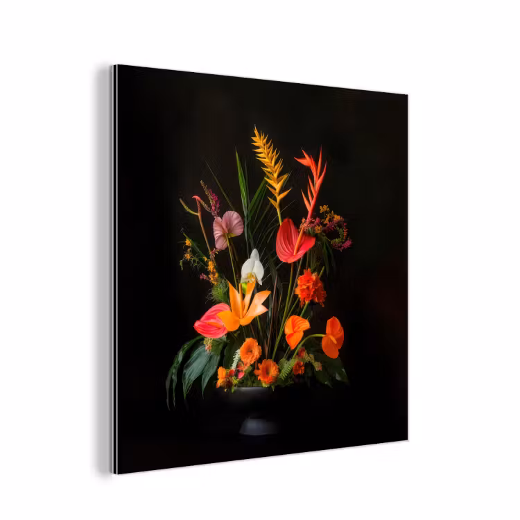 Aluminium schilderij - Schaal - Boeket - Bloemen — 1