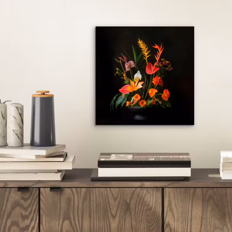 Aluminium schilderij - Schaal - Boeket - Bloemen — 2