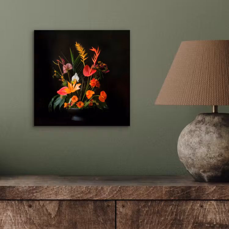 Aluminium schilderij - Schaal - Boeket - Bloemen — 3