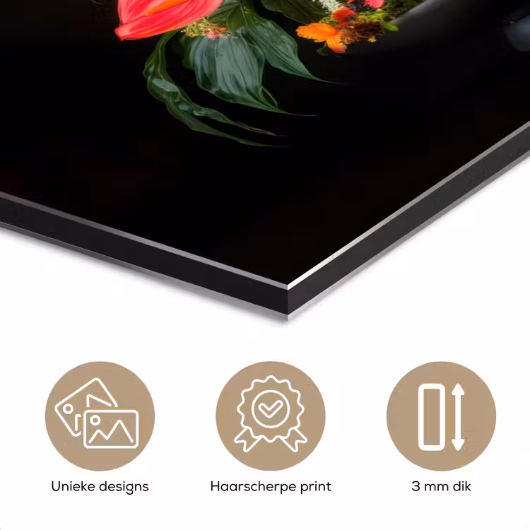 Aluminium schilderij - Schaal - Boeket - Bloemen — 7