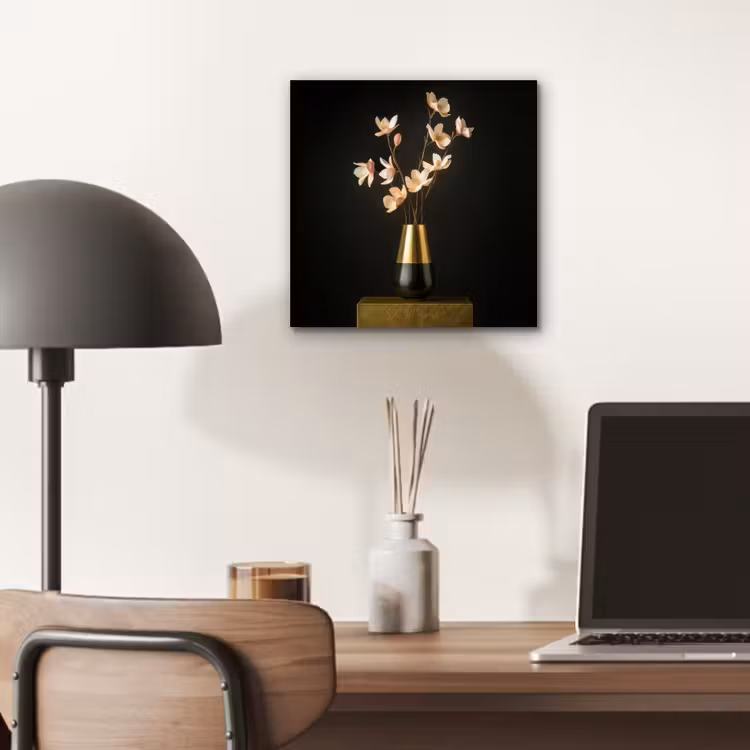 Aluminium schilderij - Sierlijk - Boeket - Goud - Vaas — 6