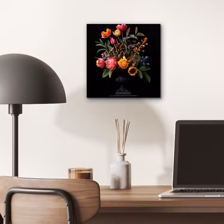 Aluminium schilderij - Tulpen - Bessen - Boeket - Vaas — 6