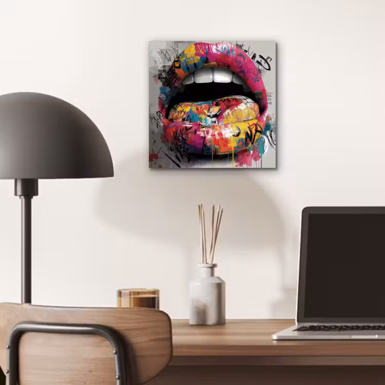 Aluminium schilderij - Lippen - Graffiti - Expressief — 6