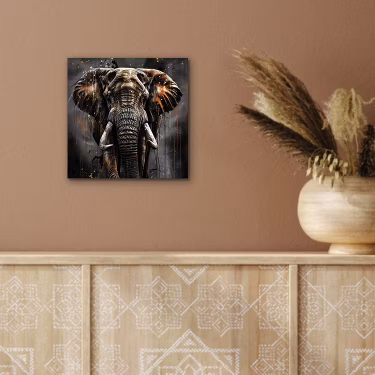 Aluminium schilderij - Olifant - Watercolor - Wilde dieren - Luxe — 5