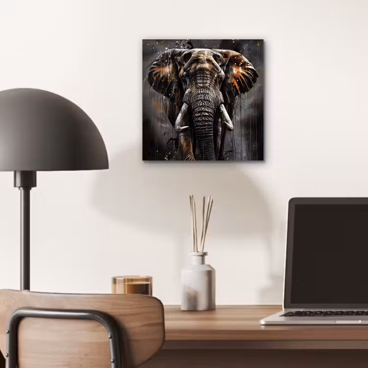Aluminium schilderij - Olifant - Watercolor - Wilde dieren - Luxe — 6