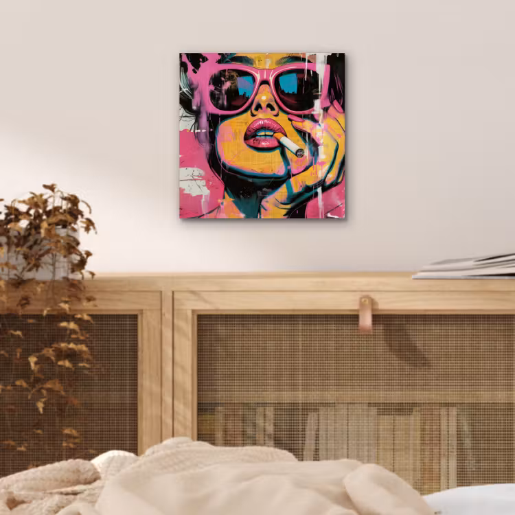 Aluminium schilderij - Portret - Vrouw - Abstract - Zonnebril — 4