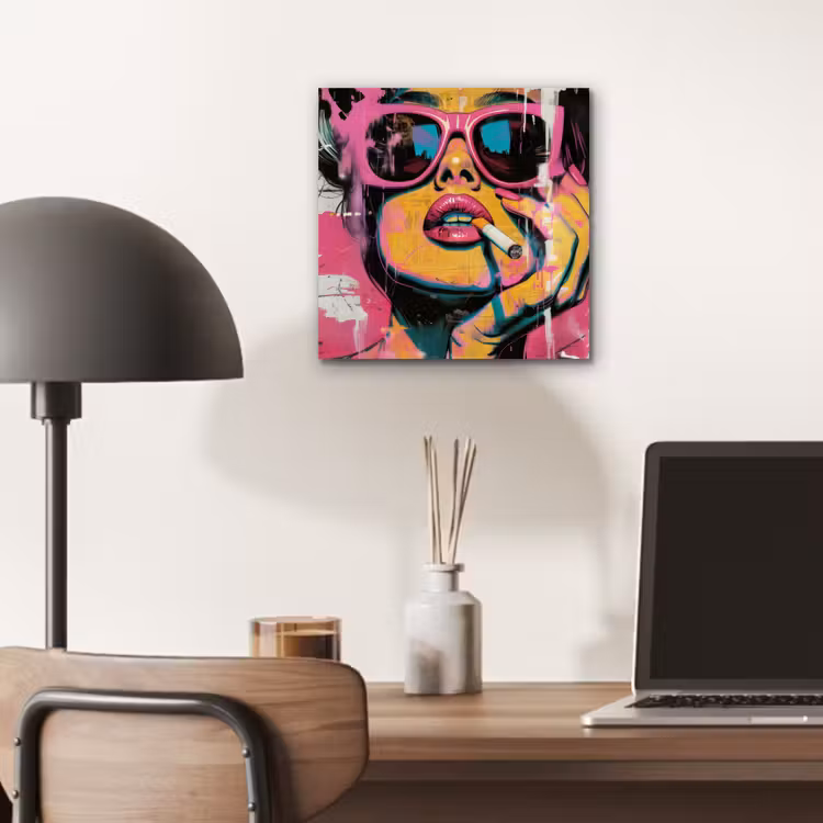 Aluminium schilderij - Portret - Vrouw - Abstract - Zonnebril — 6