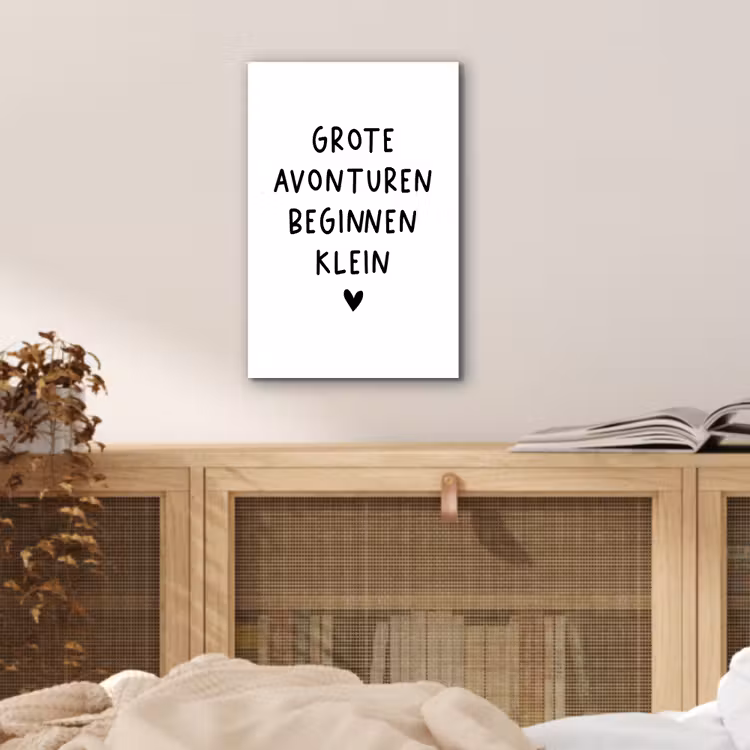 Aluminium schilderij - Quotes - Spreuken - Grote avonturen beginnen klein — 4