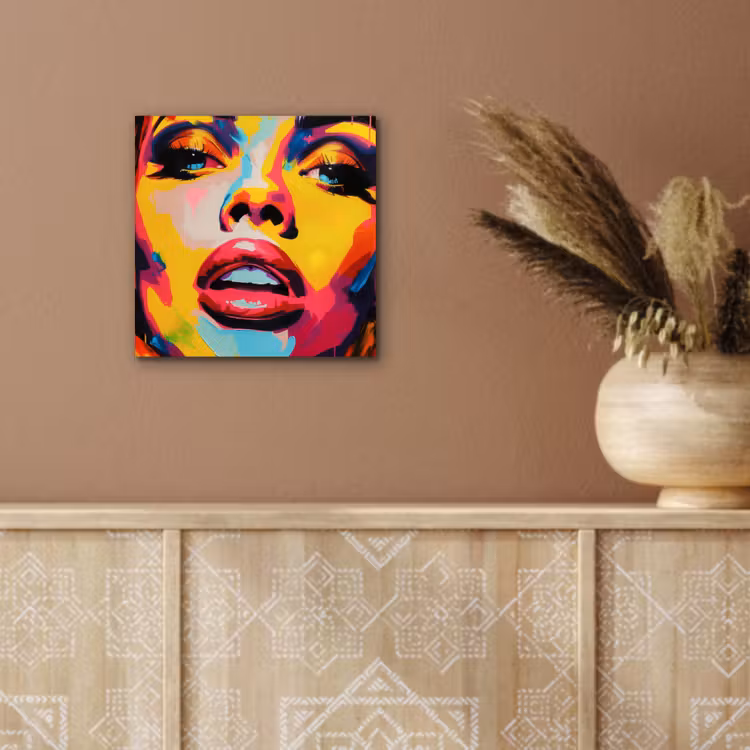 Aluminium schilderij - Vrouw - Gezicht - Kleurrijk — 5