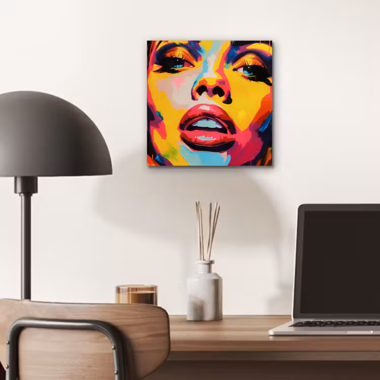Aluminium schilderij - Vrouw - Gezicht - Kleurrijk — 6