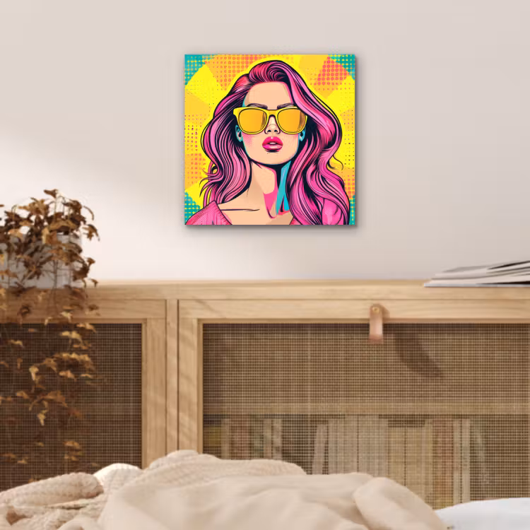 Aluminium schilderij - Zonnebril - Vrouw - Zonnig - Geel — 4